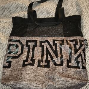 PINK Victoria's Secret Black and Gray Tote Bag
